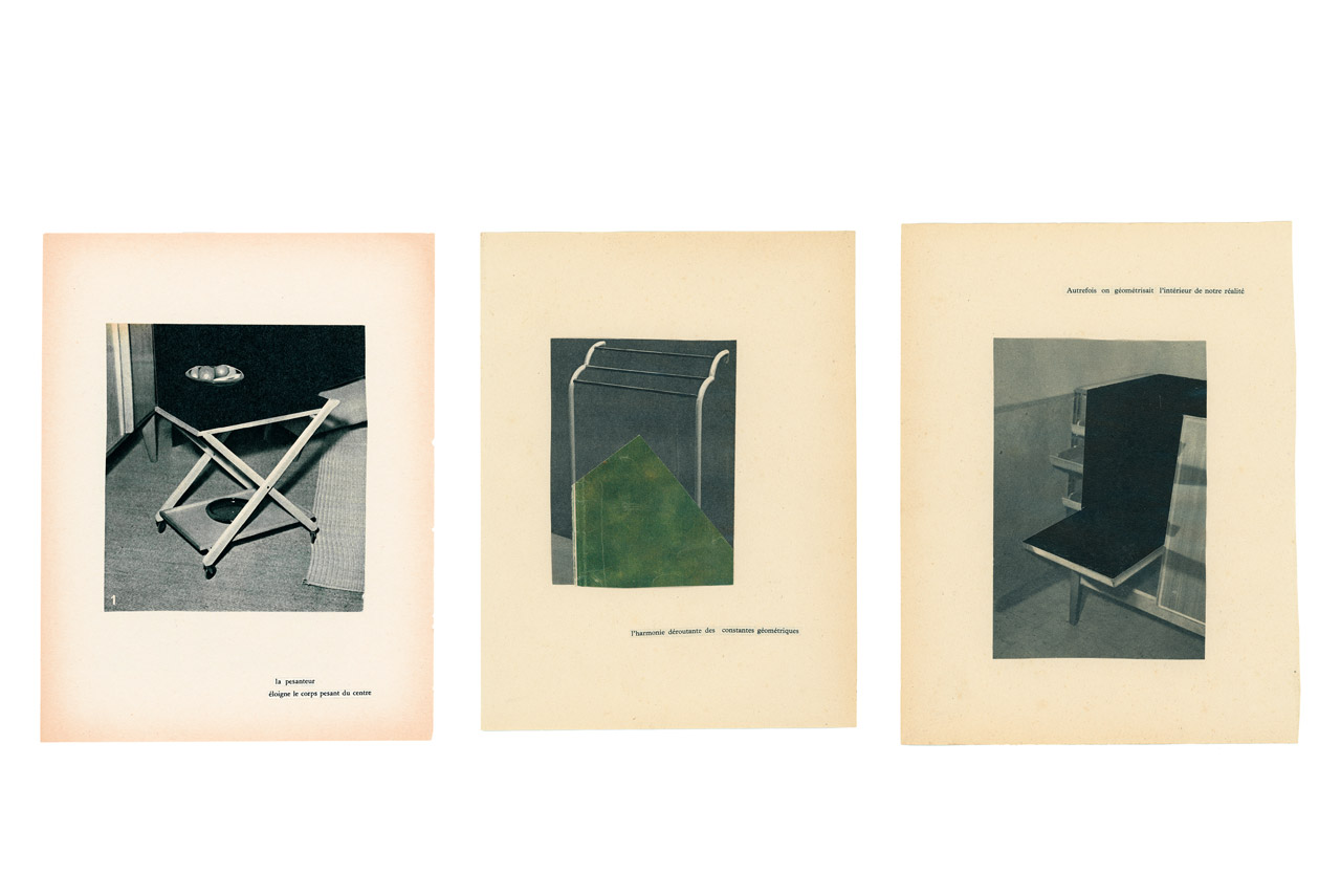 Corinne Deniel, Entrelacements, 4 Magazine Femme pratique. Elle. Années 50 / années 60. Découpages. Images découpées, assemblées. Collage. Vintage. Objets ménagers. Déco. Décoration. Noir et blanc. Papier ancien. Légendes. Écritures automatiques.