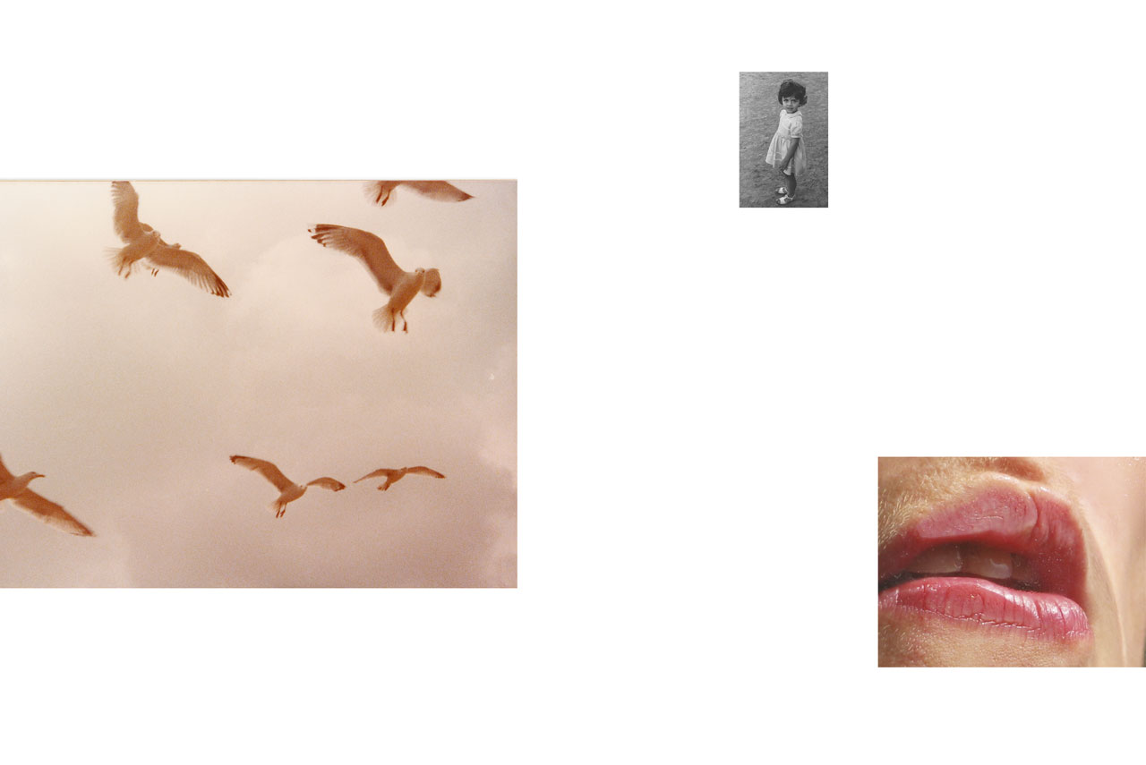 Corinne Deniel, Incessante finitude, 10 Mouette. Liberté. S’échapper. S’envoler. Polaroïd. Fillette. Enfant. Vulnérable. Lèvres de femme. Écrasement. Oppression. Silence.