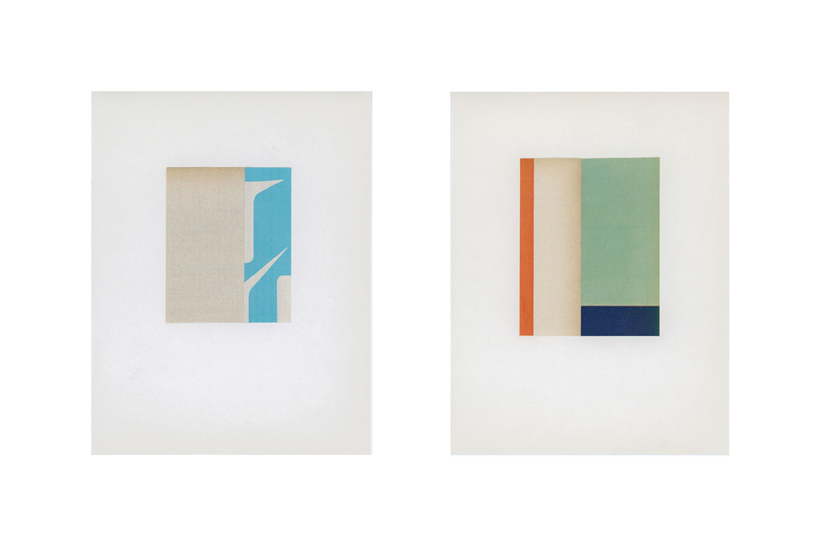 Abstrait et coloré. Une série de collages de Corinne Deniel.