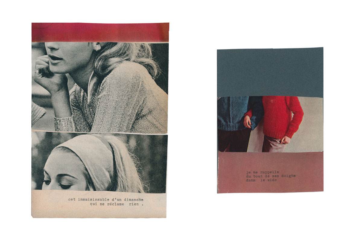 Un dépouillement radical de l’image et du langage… une série de collages de Corinne Deniel.
