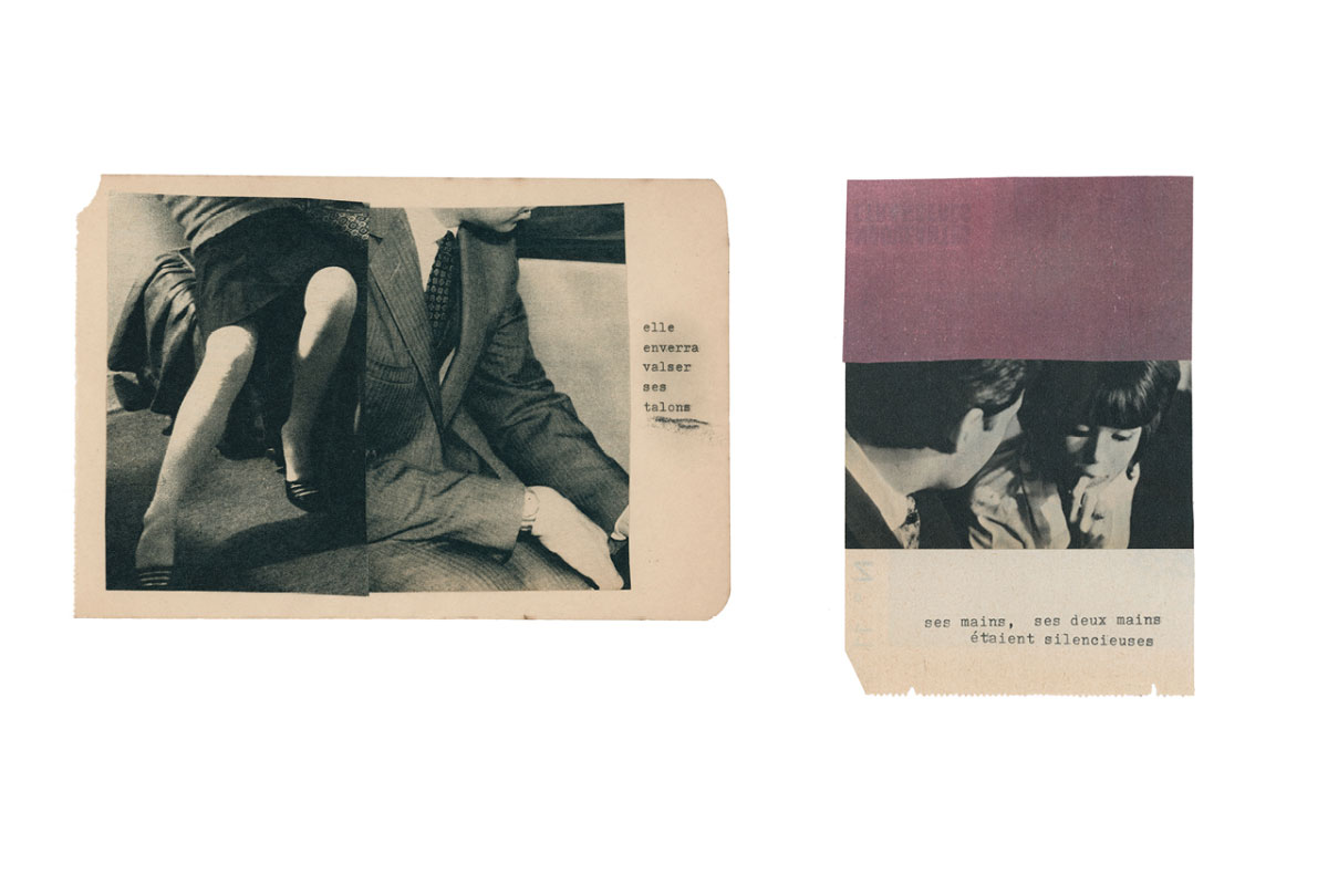 Un dépouillement radical de l’image et du langage… une série de collages de Corinne Deniel.