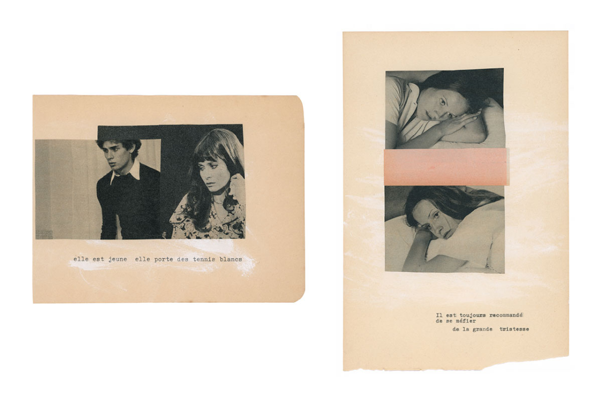 Un dépouillement radical de l’image et du langage… une série de collages de Corinne Deniel.