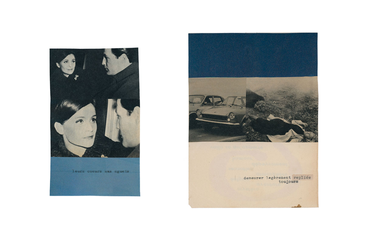 Un dépouillement radical de l’image et du langage… une série de collages de Corinne Deniel.