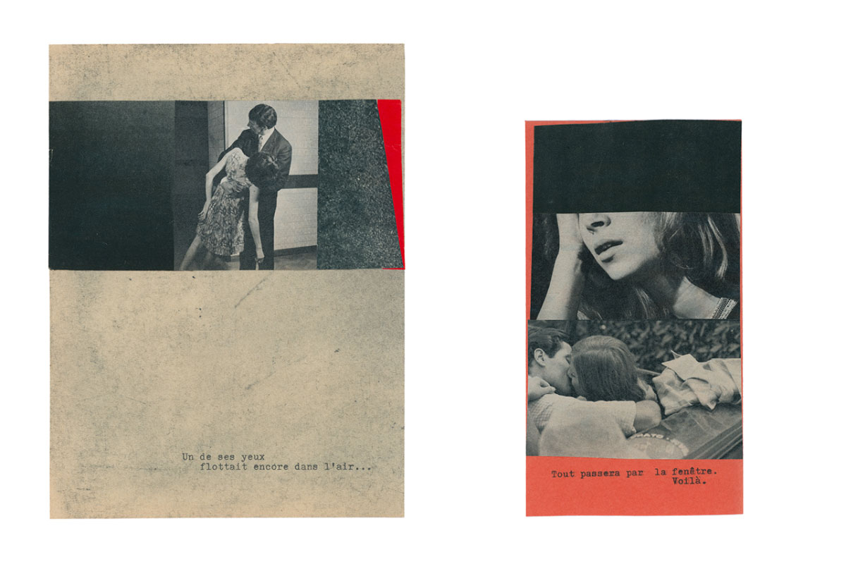 Un dépouillement radical de l’image et du langage… une série de collages de Corinne Deniel.